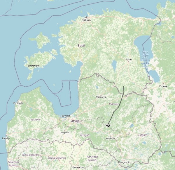 Eile jõudis Boonus oma rändega Lätti (kaardi sisestas Balistar, LK foorumist)