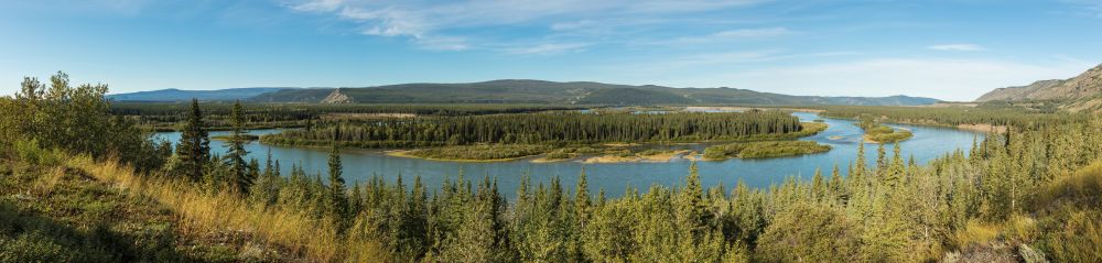 Yukoni jõgi Carmacksi lähedal, Yukonis, Kanadas.