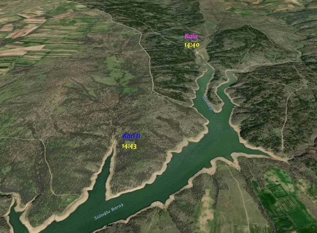 Kaia ja Karli asukohad 27.septembril ehk must-toonekure paar lendab samal lennujoonel