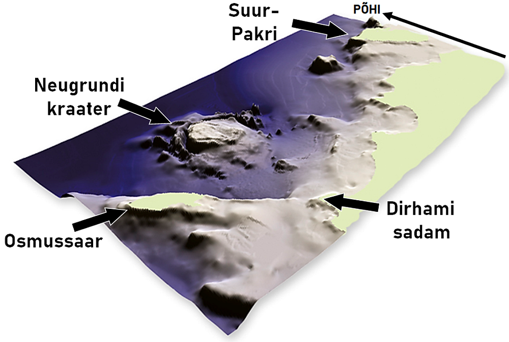 Osmussaare kõrval asub nimelt 500 miljoni aasta vanune Neugrundi kraater, mille läbimõõt on umbes 8 kilomeetrit.