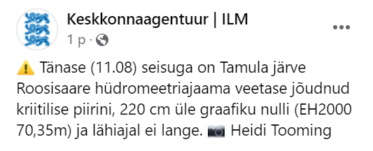 Keskkonnaagetutuuri Facebooki kuvatõmmis.