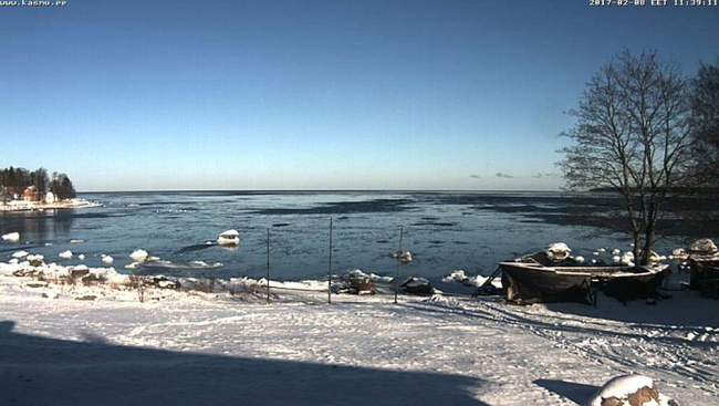 Kaunis talvepäev keskpäevasel ajal. Külma -6 kraadi, tuul kirdest 5m/s, sinna on Käsmu laht avatud
