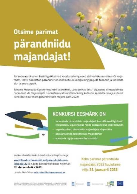 Keskkonnaameti konkurss otsib tänavuse aasta parimaid pärandniidu majandajaid