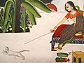 Detail of Woman Driving Away a Cat - Rajasthani - 18th Century CE - Chhatrapati Shivaji (Prince of Wales) Museum - Mumbai - Maharashtra - India (26424829355).jpg